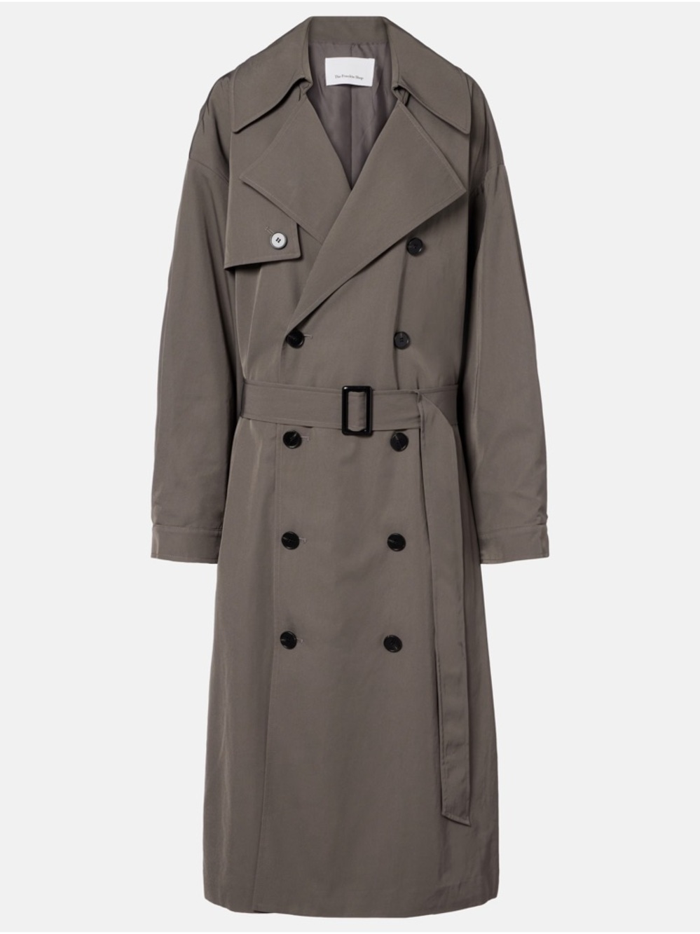 THE FRANKIE SHOP • Mavis Oversized Grey Trench Coat - Picture 2 of 16